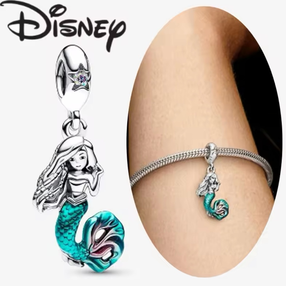Mermaid - Pand 925 Sterling Silver Charm Pendant And Chain. NWT